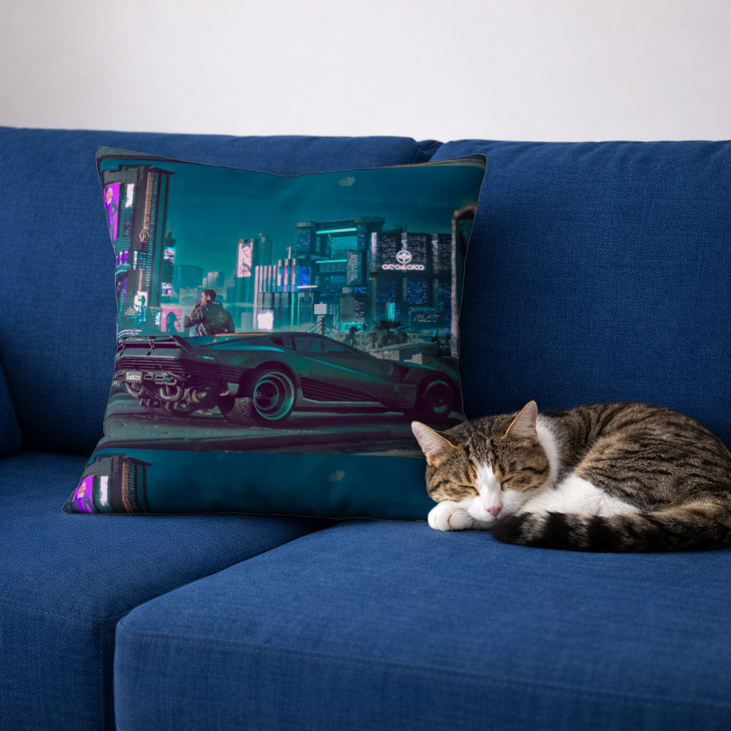 Cyberpunk Themed Customizable Gaming Design Product Decorative pillow cover