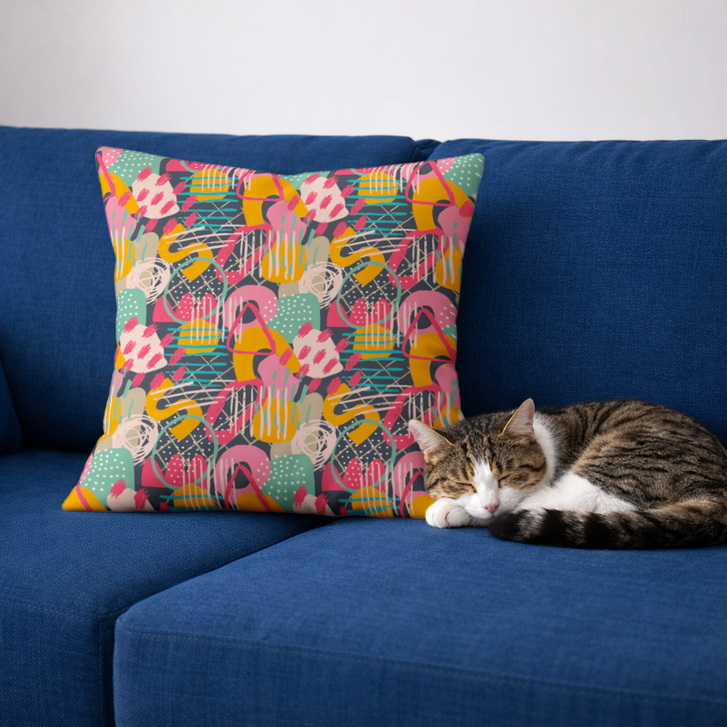 Abstract Geometric Doodle Decorative pillow cover