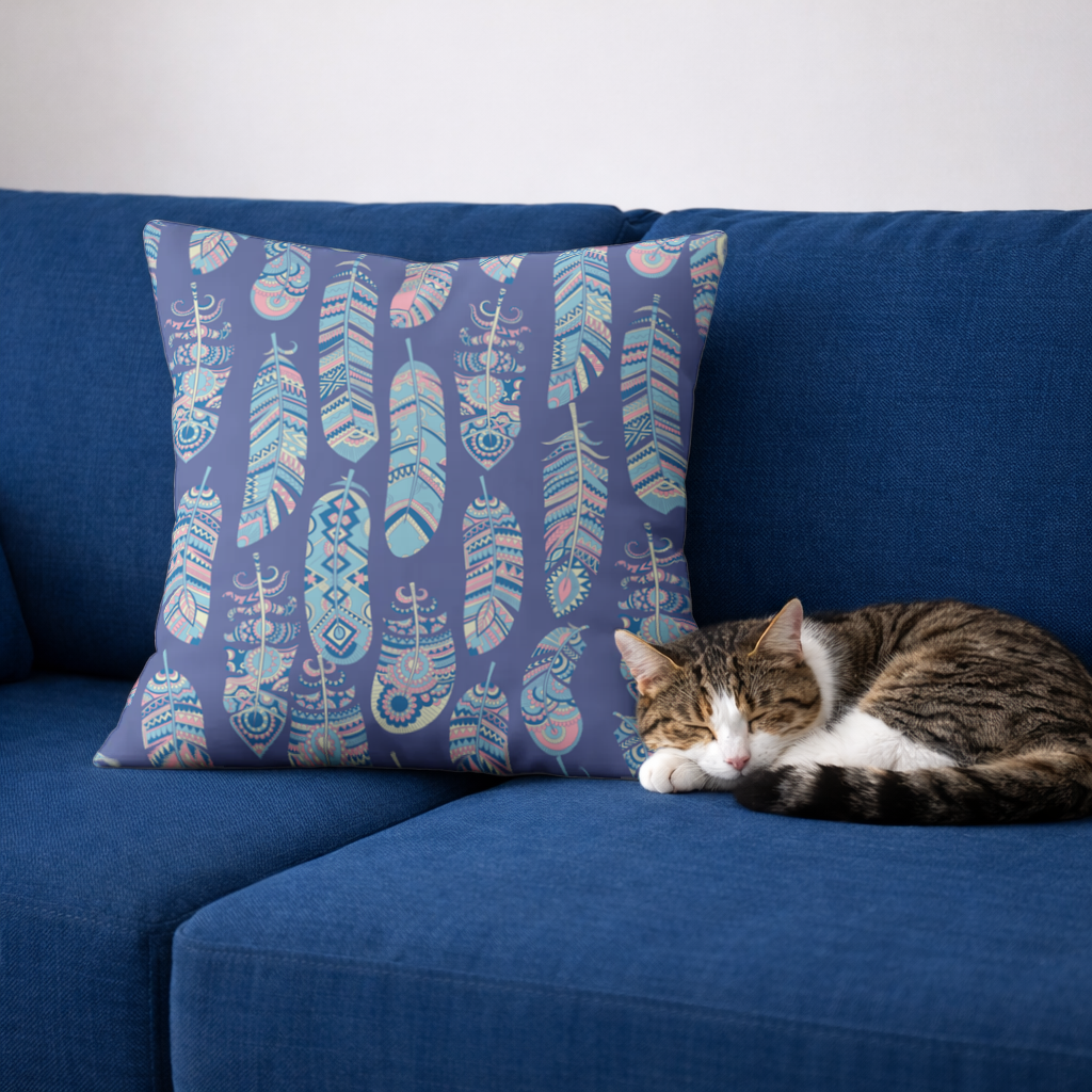 Boho Tribal Feather Decorative pillow cover