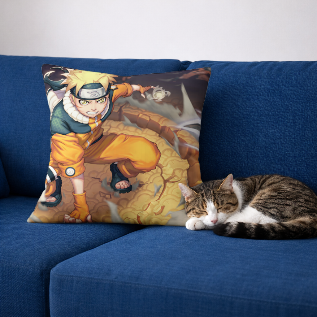 Altın Enerjili Turuncu Kostümlü Savaşçı Dekoratif Kırlent Kılıfı