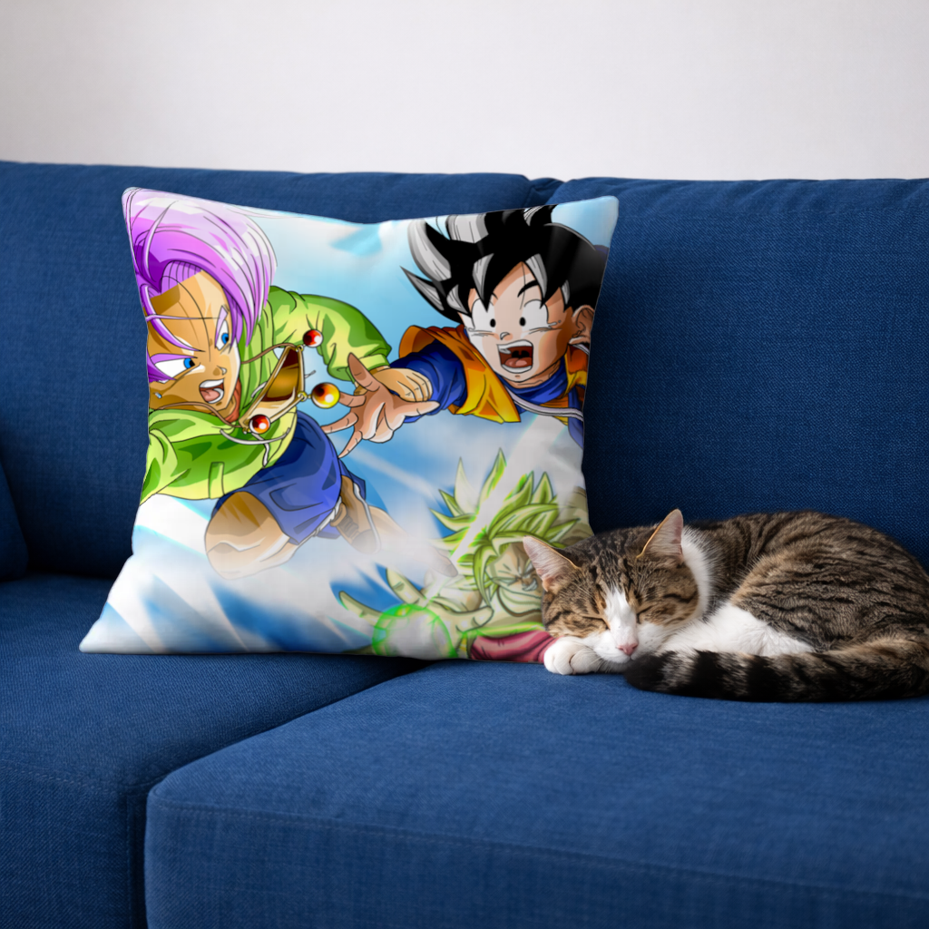 Enerji Patlamalı Shonen Savaş Sahnesi Dekoratif Kırlent Kılıfı