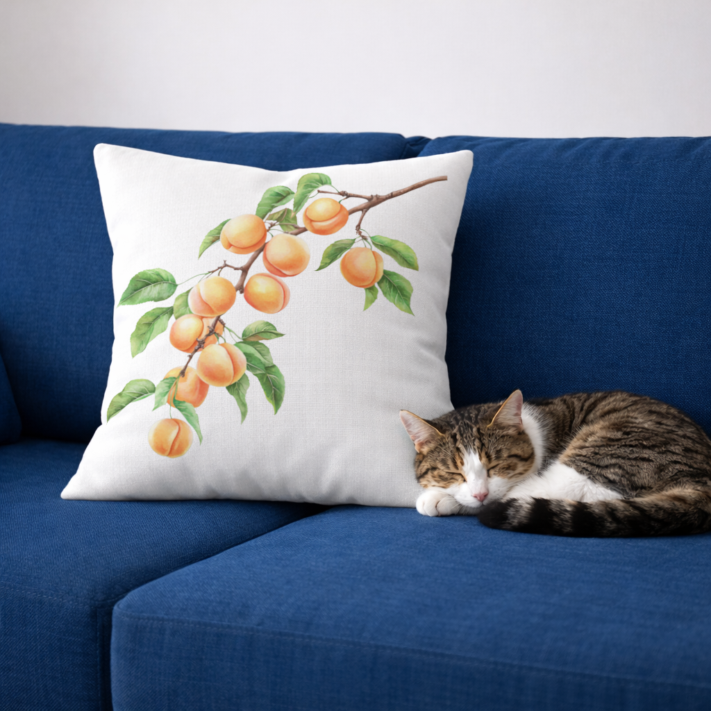 Ripe Orange Apricot Fruit Branch