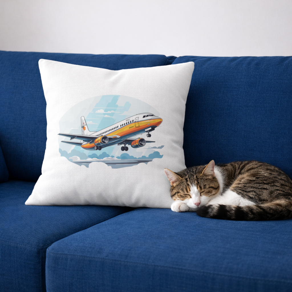 Retro Orange Commercial Airplane