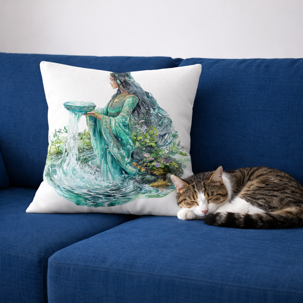 Ethereal Water Goddess Decorative pillow cover