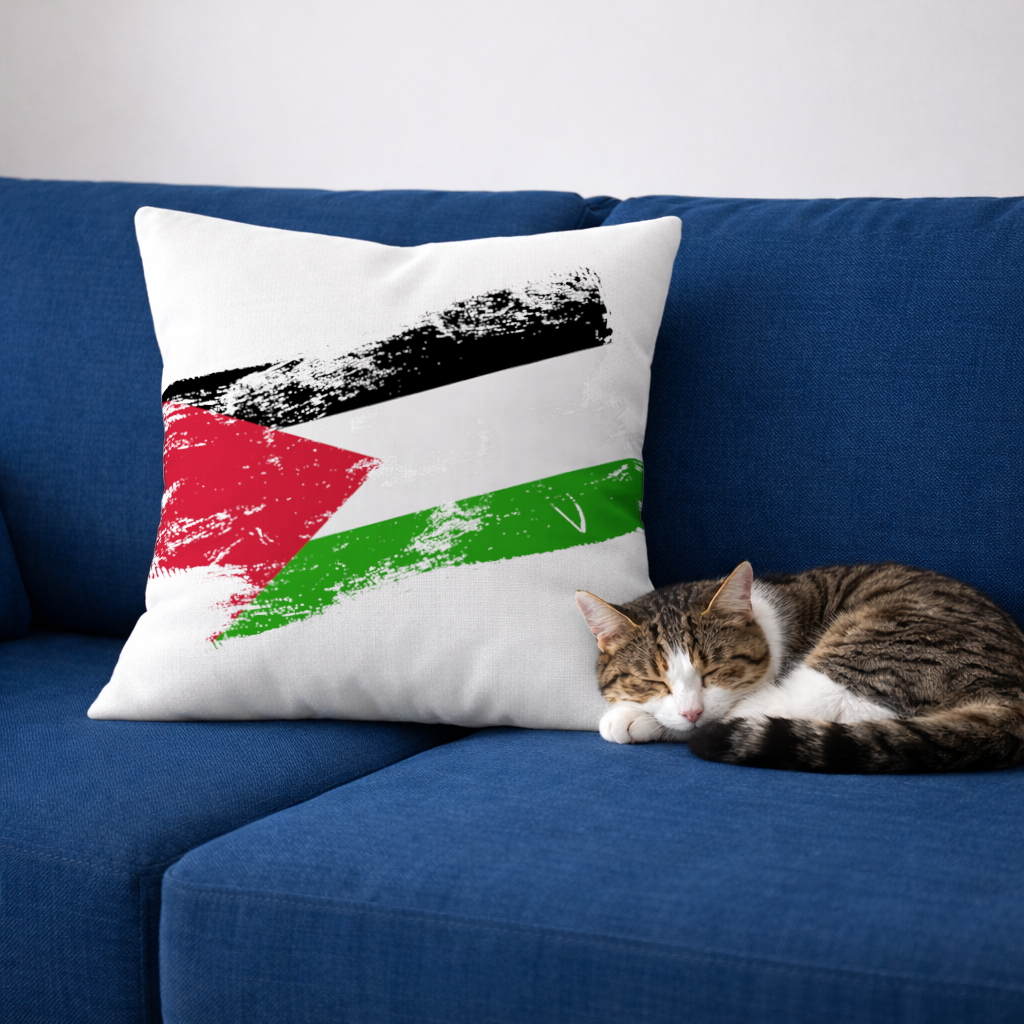 Palestine Resistance Flag Brush Stroke Decorative pillow cover