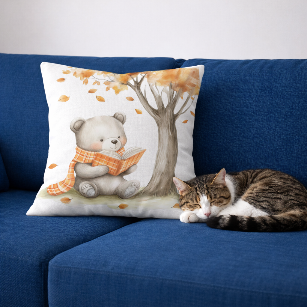 Reading Bear with Orange Scarf 