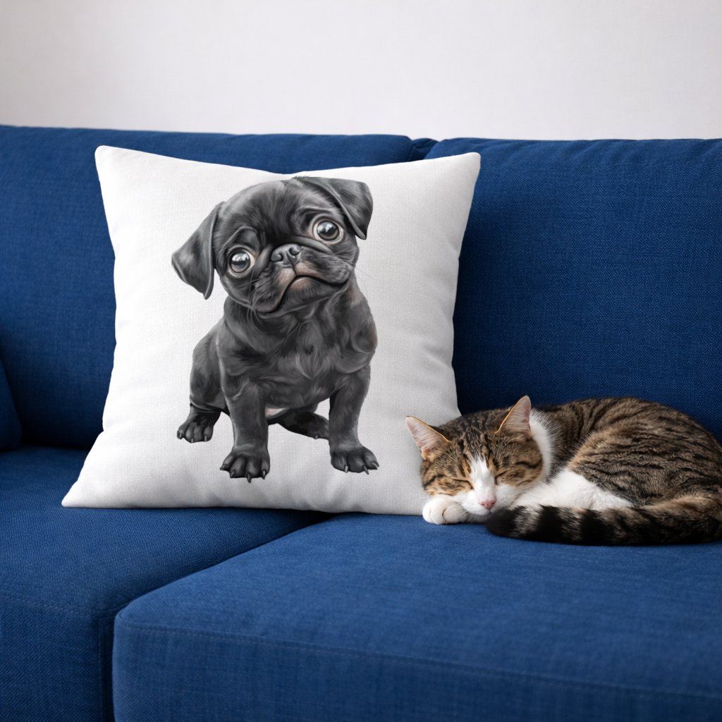 Innocent Black Pug Puppy 