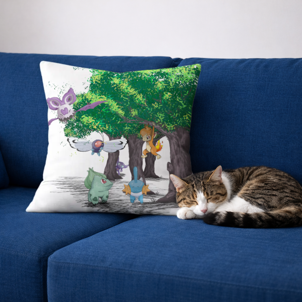 Fanmade FakemonKarakterleri, mutlu pokemonlar, anime karakterler Dekoratif Kırlent Kılıfı