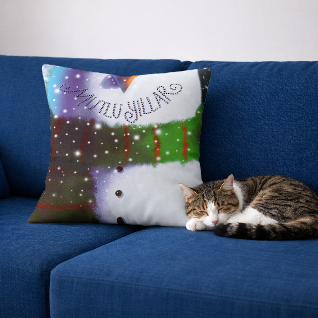 happy new year snow man Decorative pillow cover