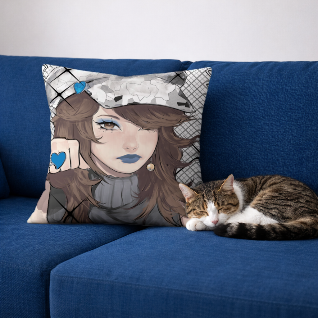 blue heart Decorative pillow cover