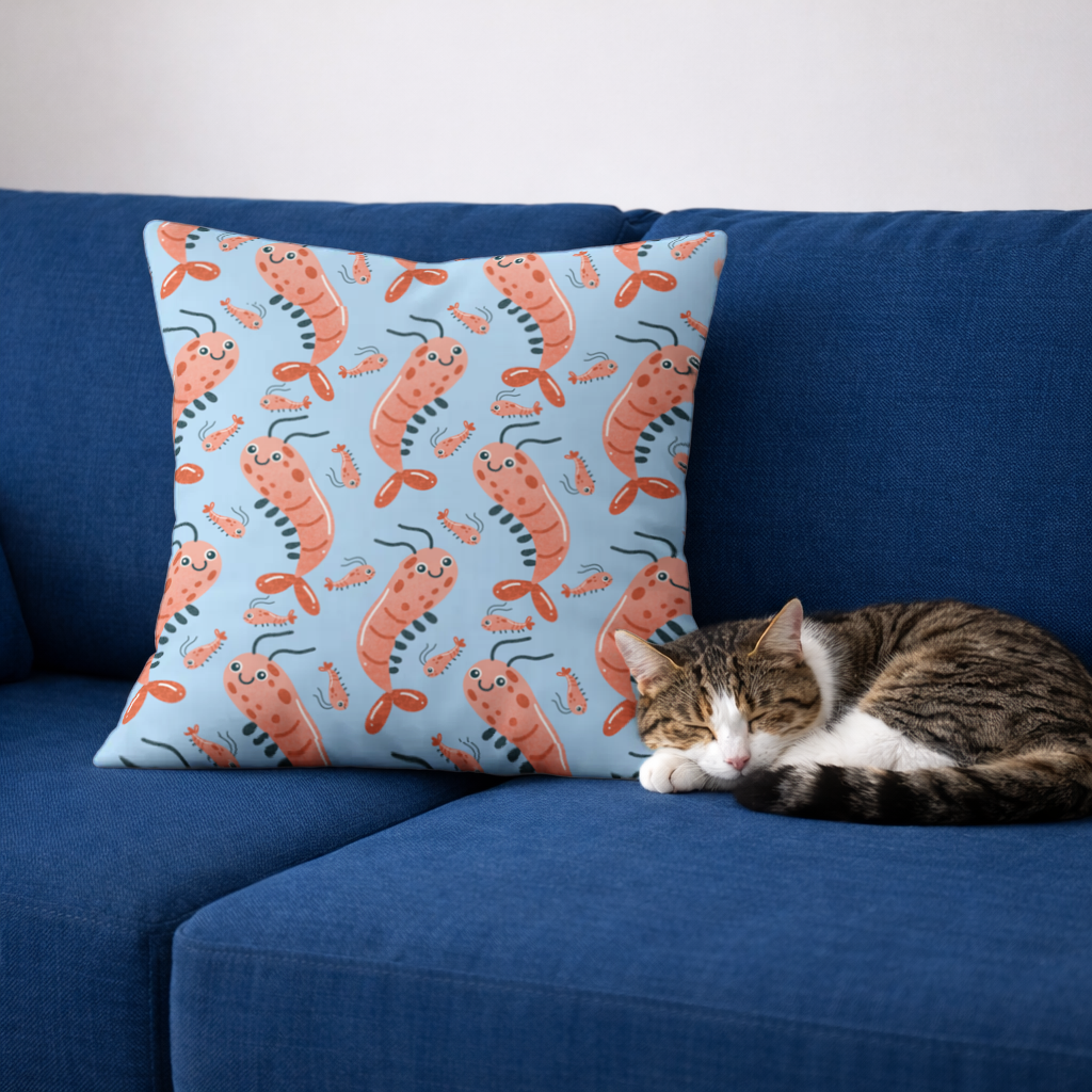 Cute Shrimps Decorative pillow cover