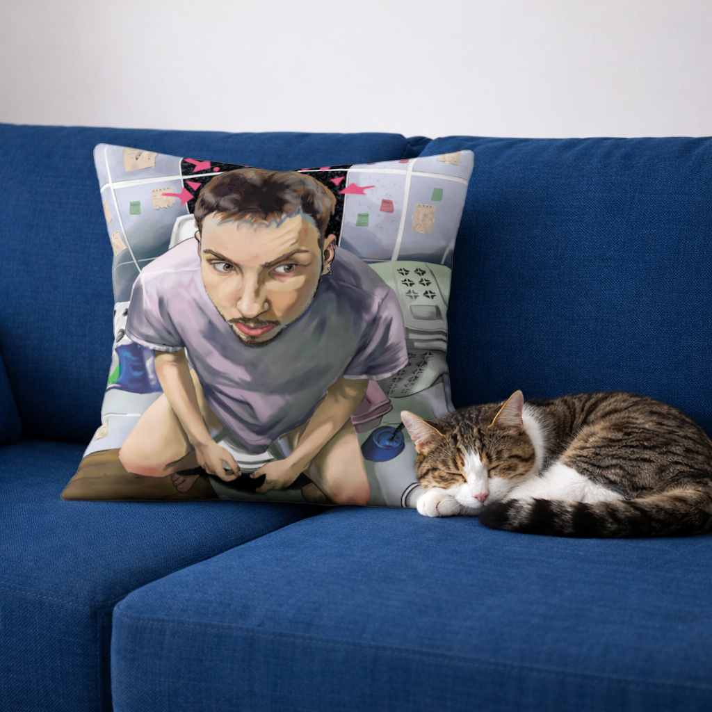 Toilet allegory Decorative pillow cover