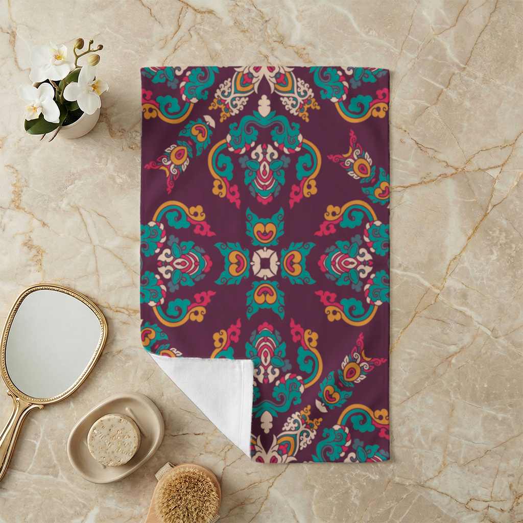 Colorful Ottoman Inspired Mandala Pattern Hand Towel