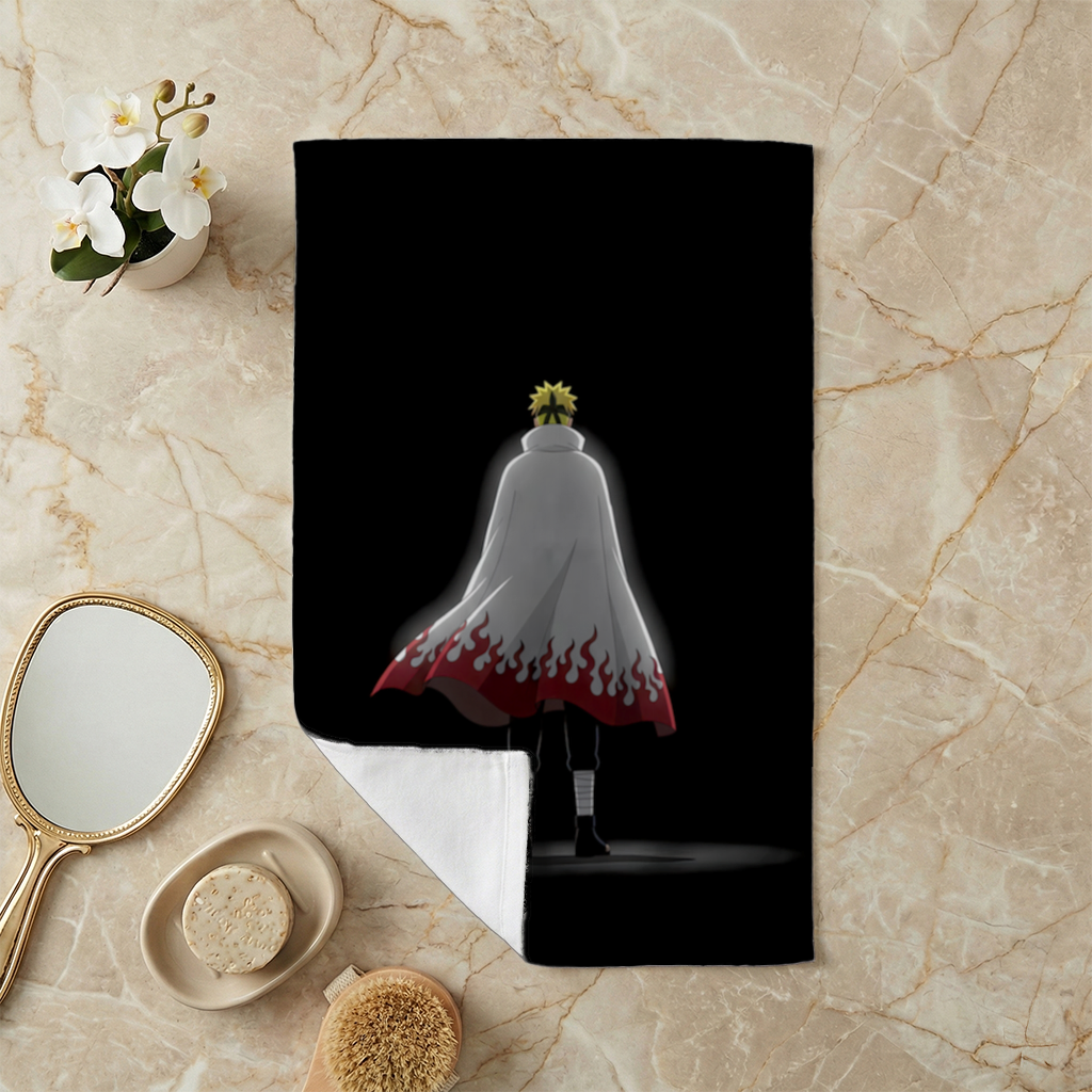 Power from Darkness Naruto Uzumaki Hokage Silhouette Hand Towel