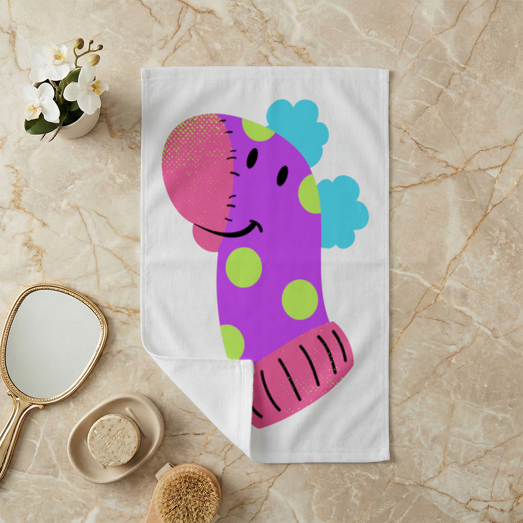 Cute Colorful Dinosaur Illustration Hand Towel