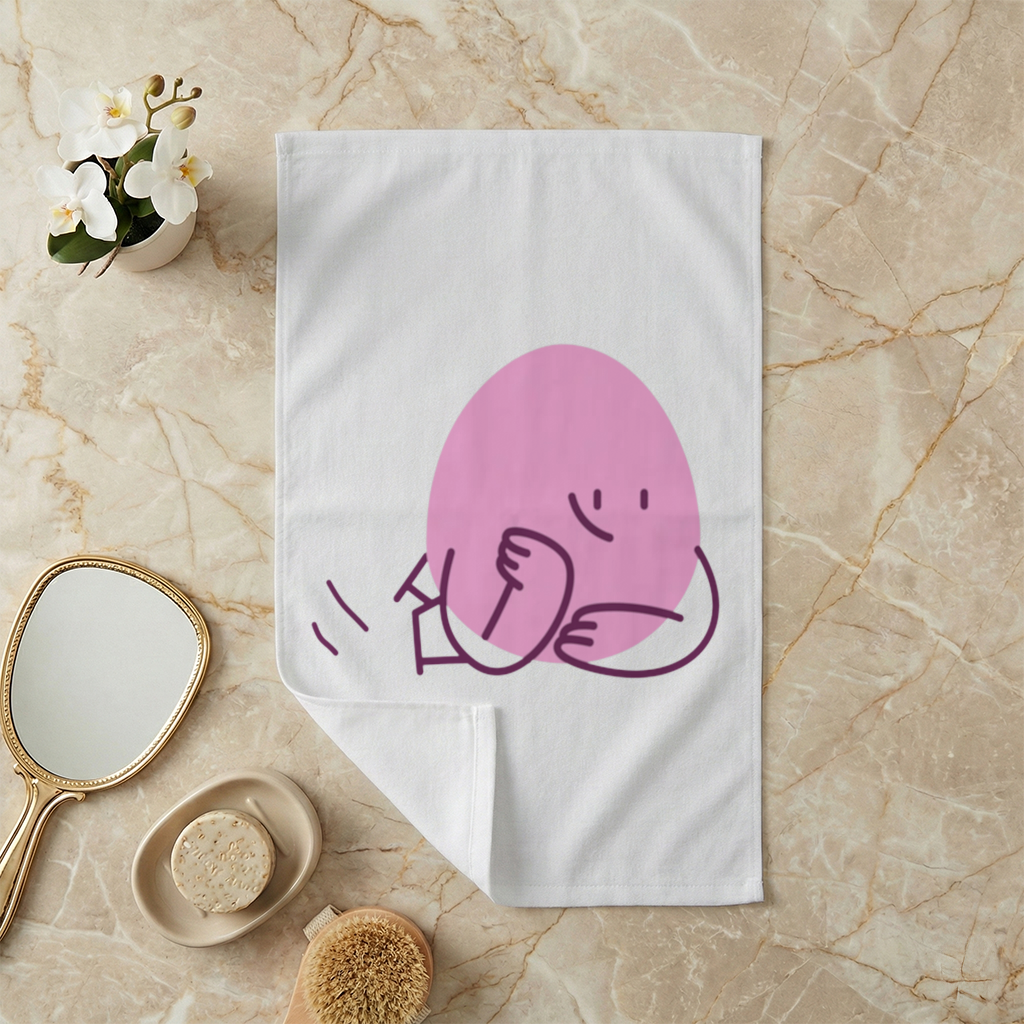 Cute Pink Lying Character Illustration 