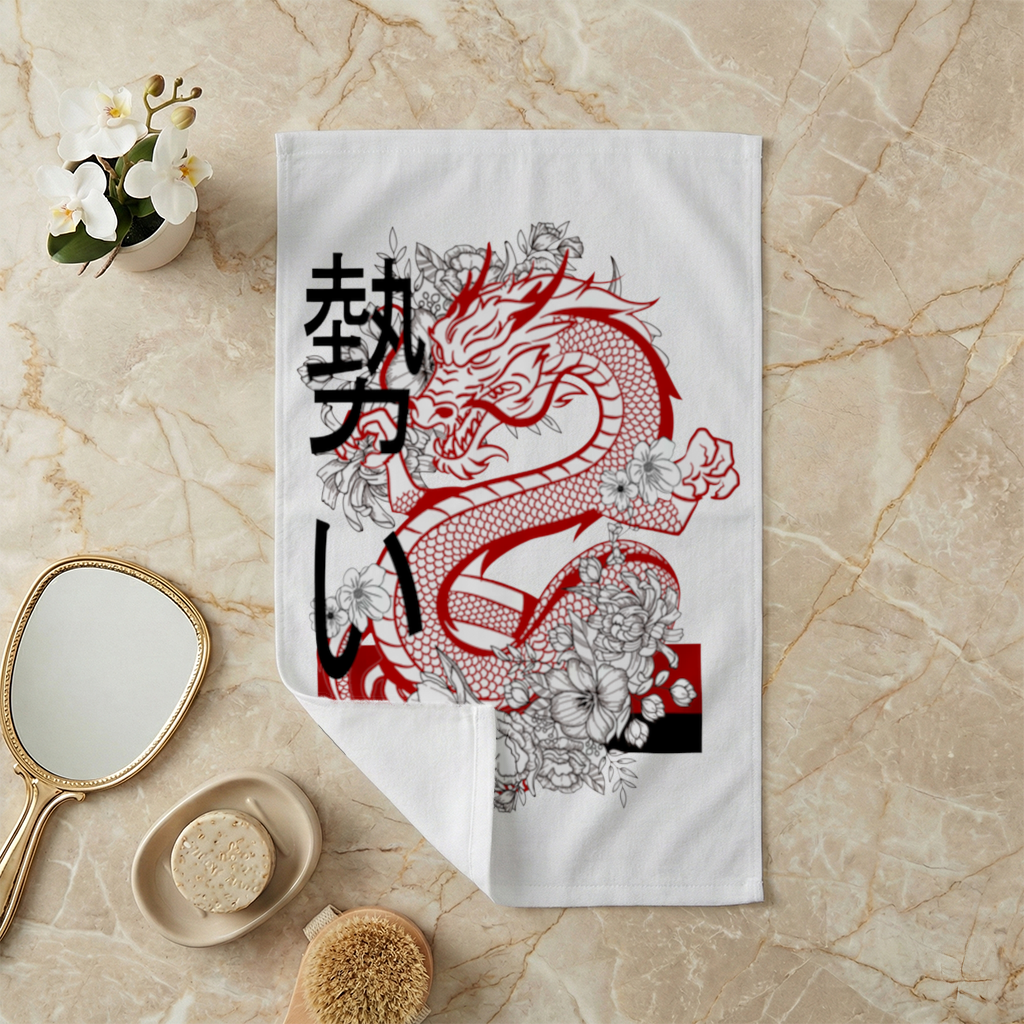 Japanese Dragon with Floral Design 