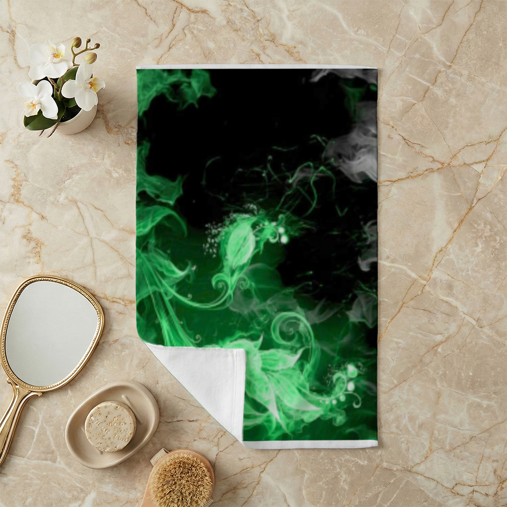 Green and black smokes Hand Towel