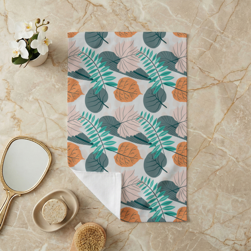 Modern Tropical Leaves Hand Towel