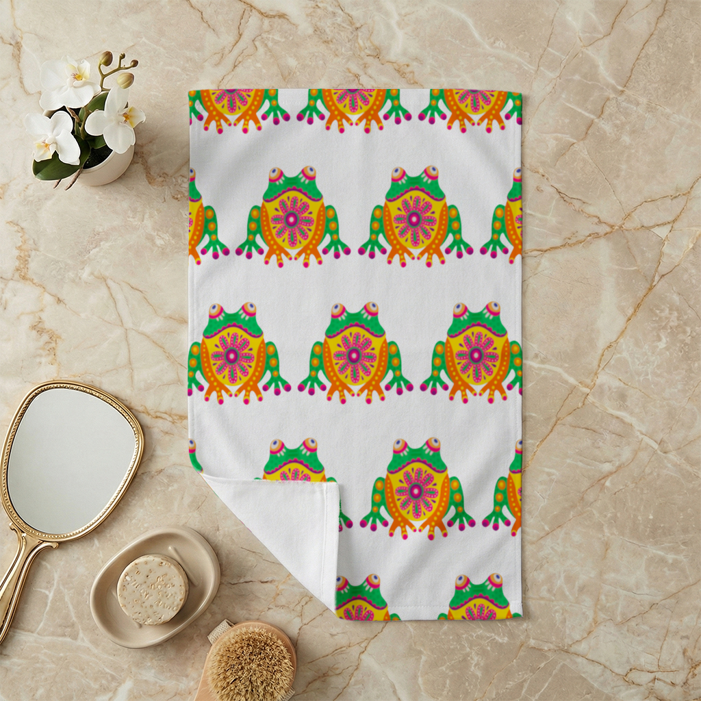 Mexican Alebrije Frog Hand Towel