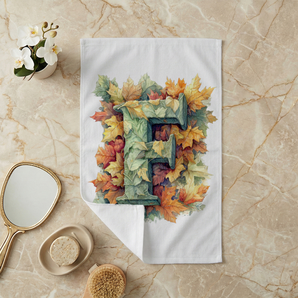 Autumn Leaf Monogram F Hand Towel