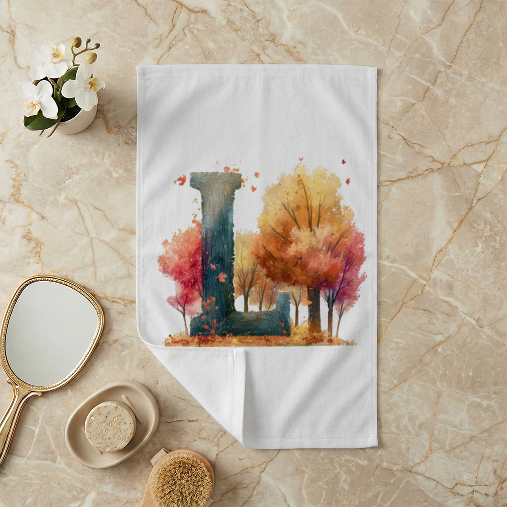 Autumn Forest Letter L Hand Towel