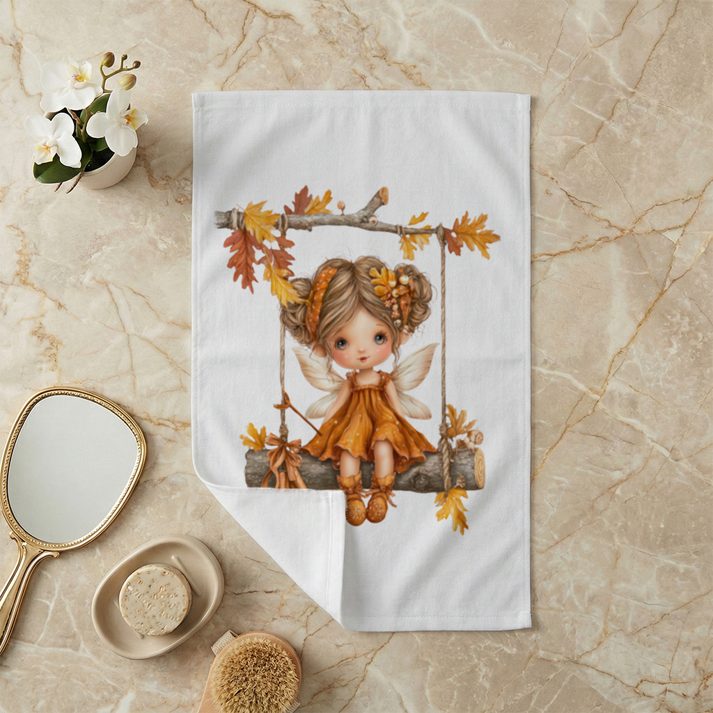 Whimsical Autumn Forest Fairy Hand Towel
