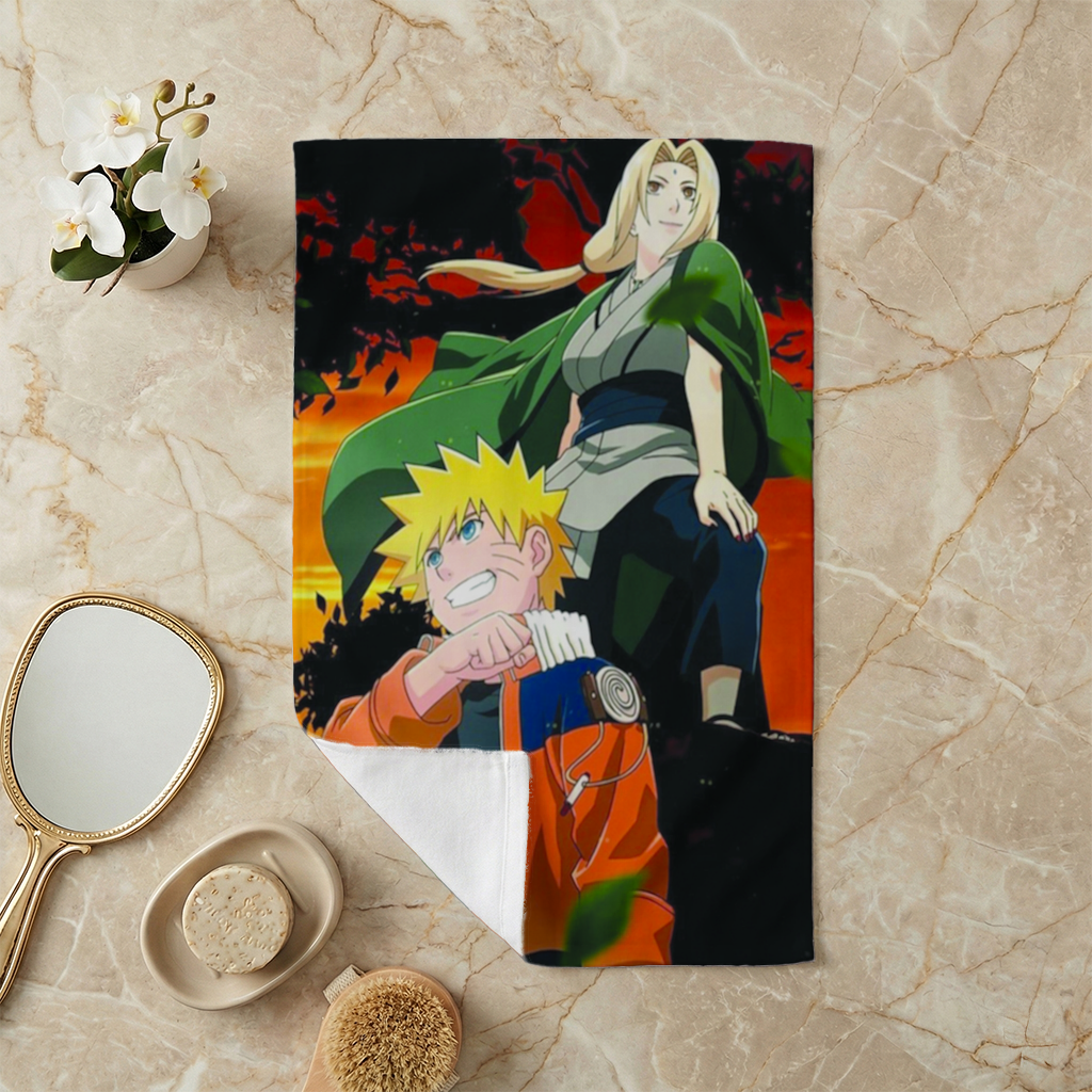 Orange Jacket Warrior Red Sunset Hand Towel