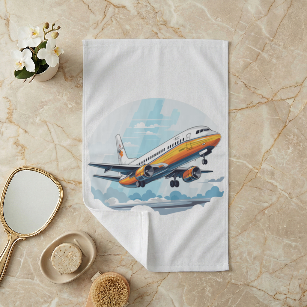 Nostaljik Turuncu Yolcu Uçağı El Havlusu