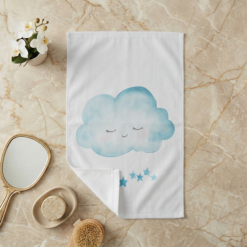 Mavi Uyuyan Bulut ve Sallanan Yıldızlar El Havlusu