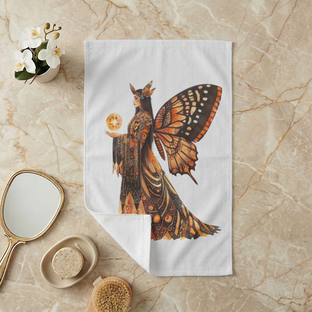 Monarch Kelebek Kanatlı Tanrıça El Havlusu