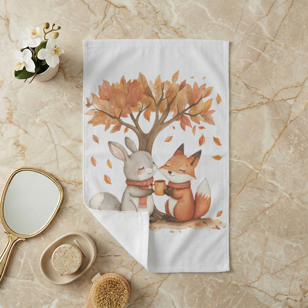 Cozy Autumn Fox and Rabbit 