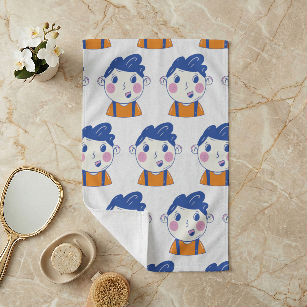 Cute Smiling Boy with Blue Hair 