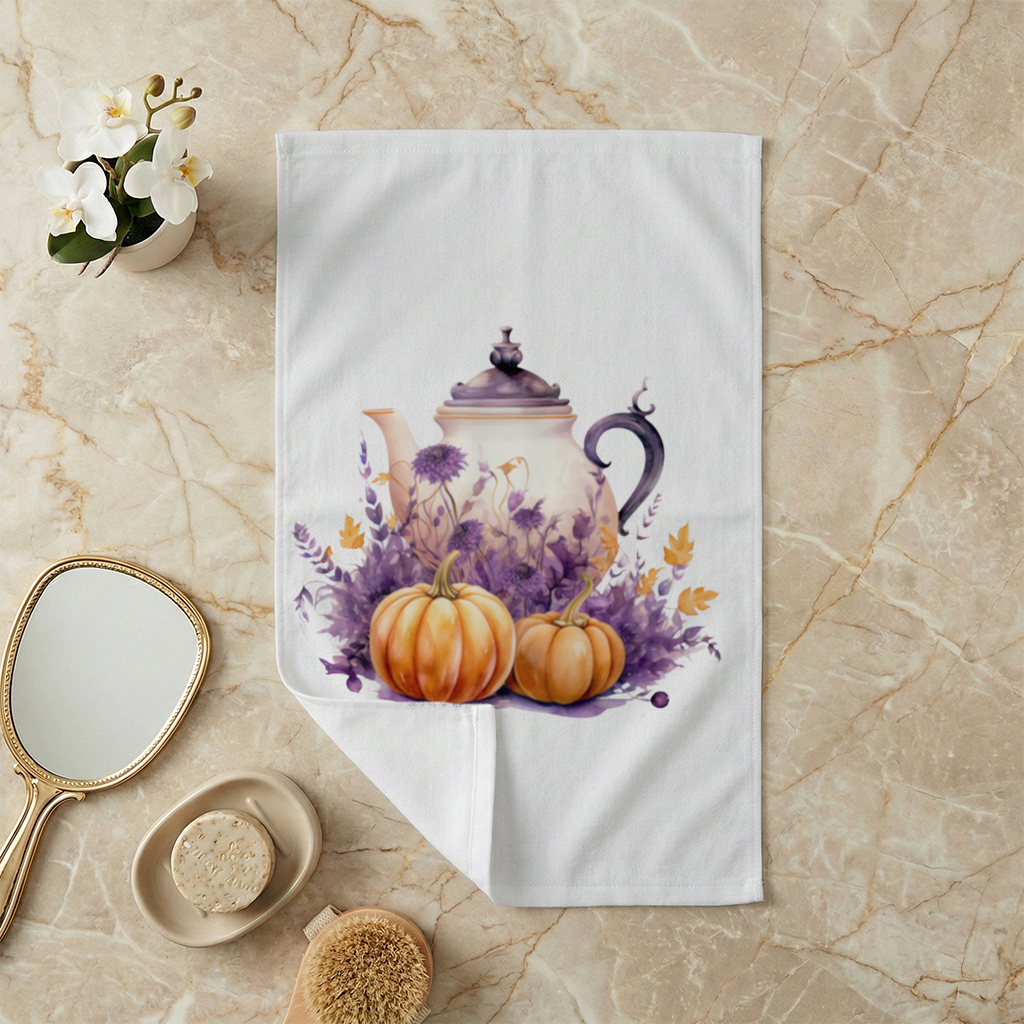 Vintage Purple Floral Pumpkin Teapot 