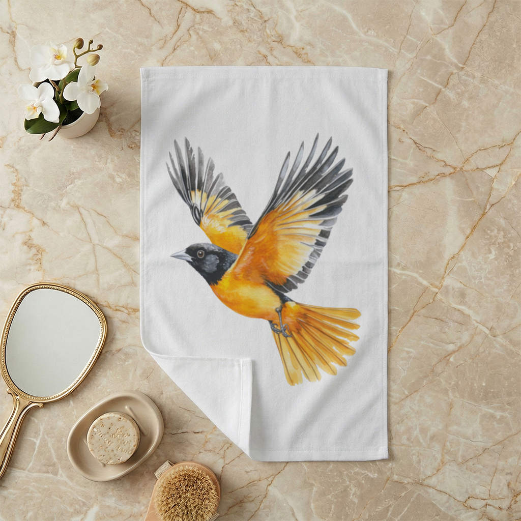 Watercolor Baltimore Oriole Hand Towel