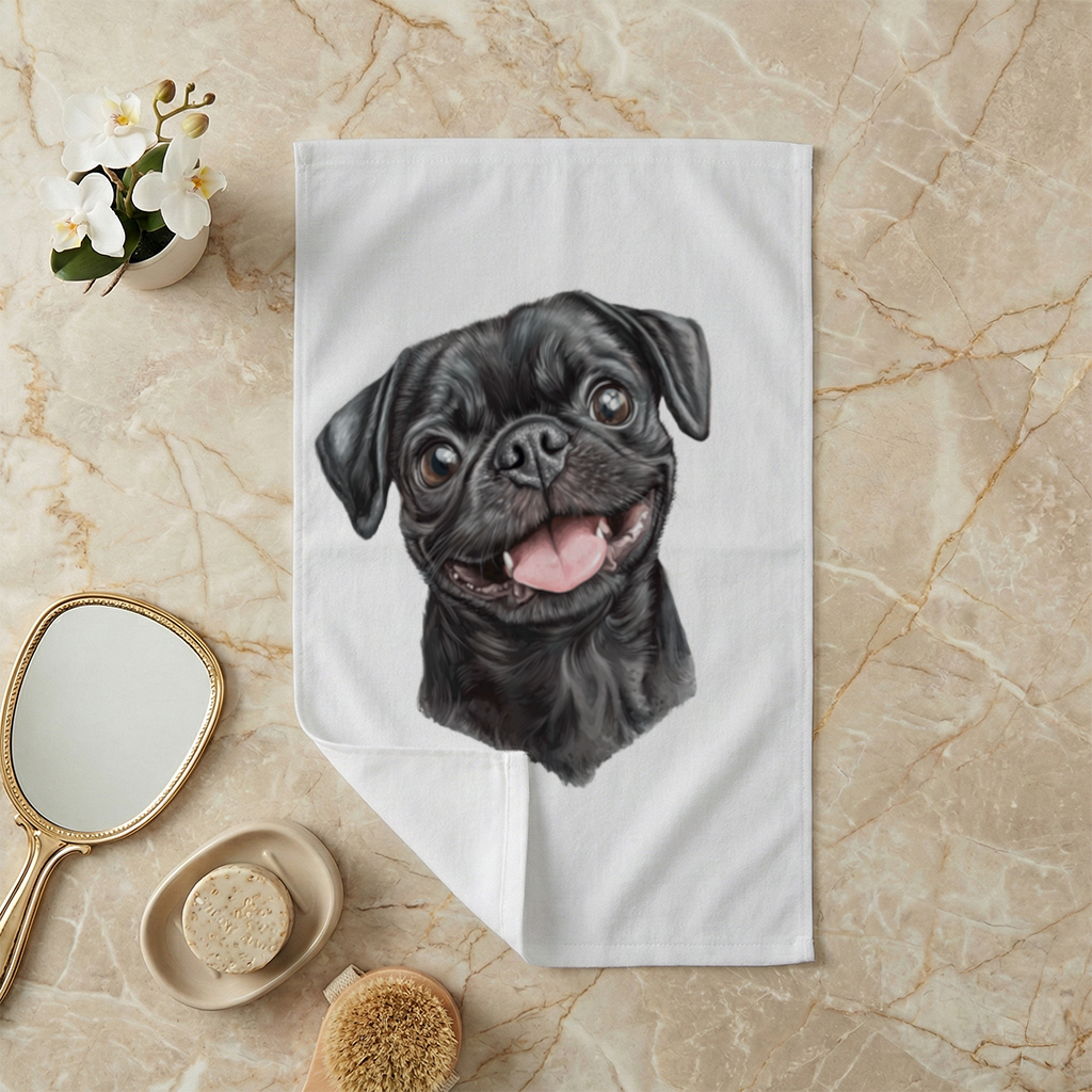 Happy Black Pug Face 