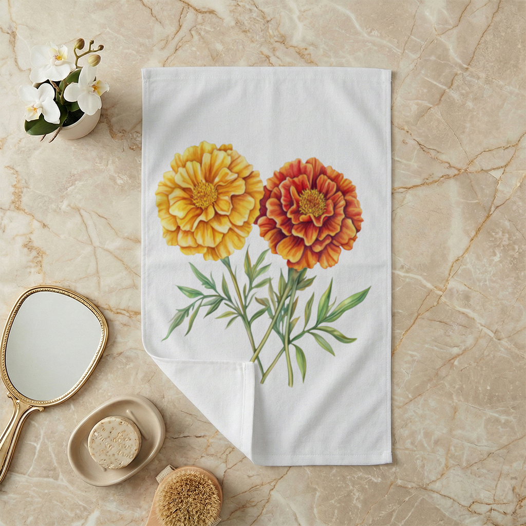 Botanical Yellow Orange Marigold 