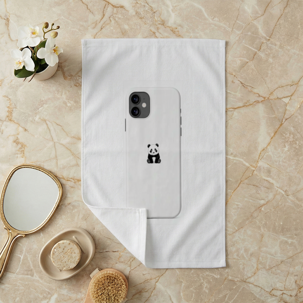 Minimalist Panda Phone Case Hand Towel