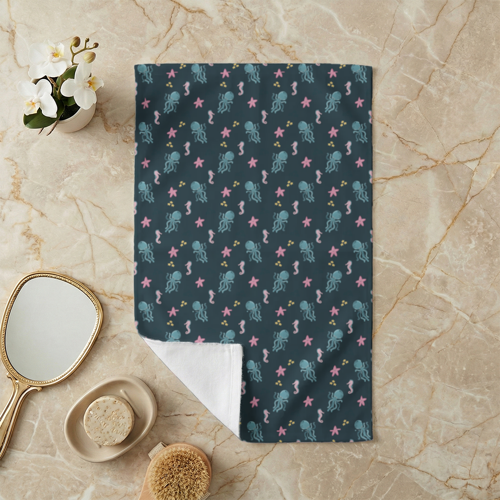 Cute Sea Creatures Hand Towel