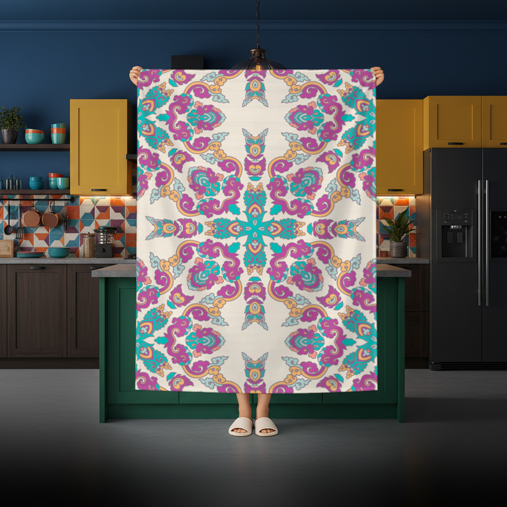 Colorful Oriental Symmetrical Mandala Pattern 