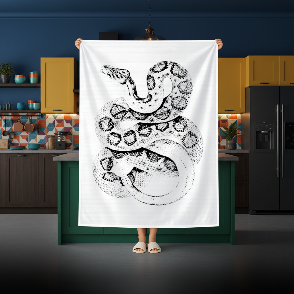 Detailed Vintage Rattlesnake Illustration 