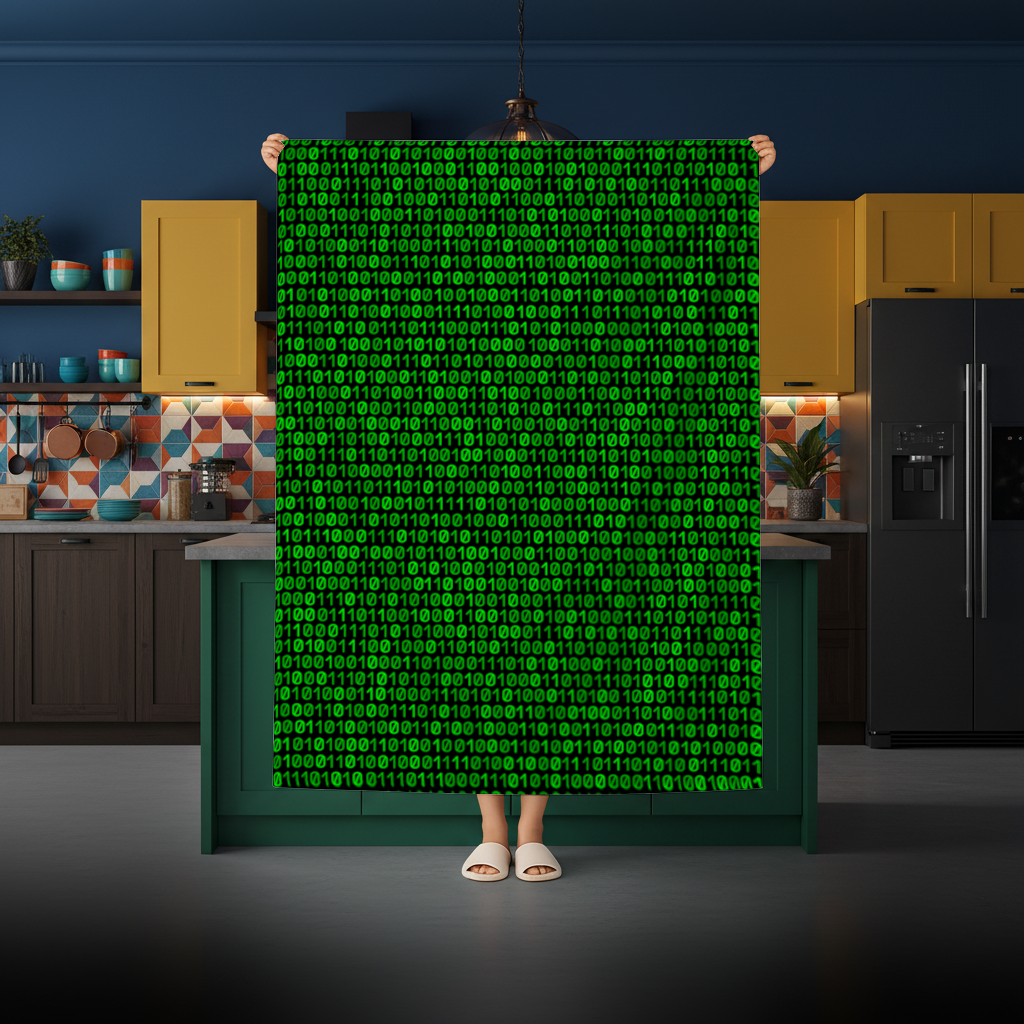 Matrix Style Digital Binary Code Background Rectangular Tablecloth