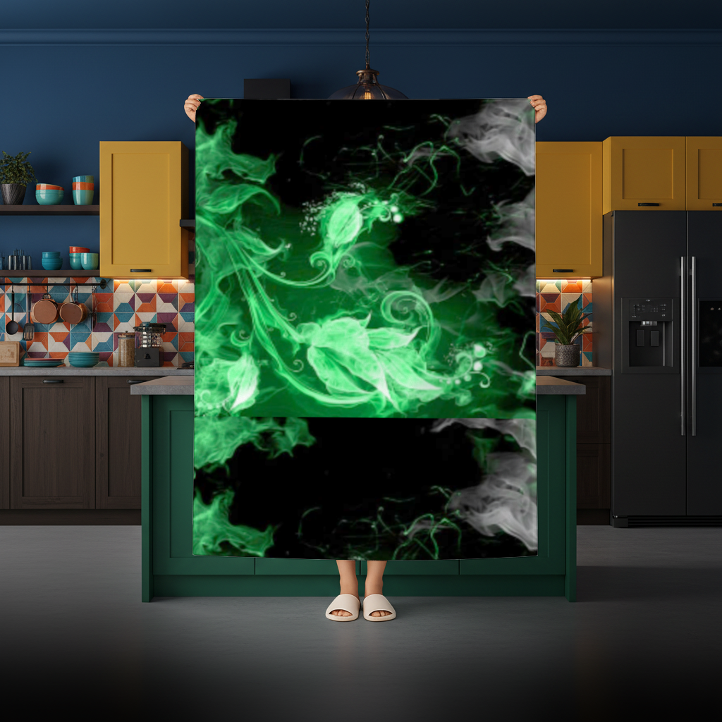 Green and black smokes Rectangular Tablecloth