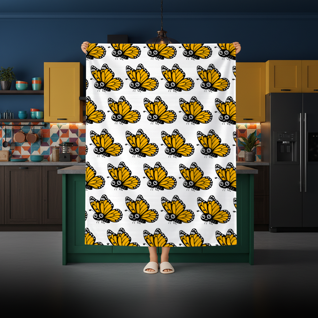 Smiling Orange Monarch Butterfly Character 