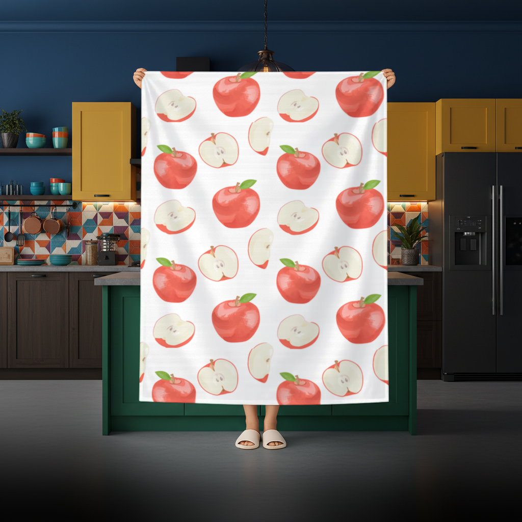 Red Apple Slices Rectangular Tablecloth