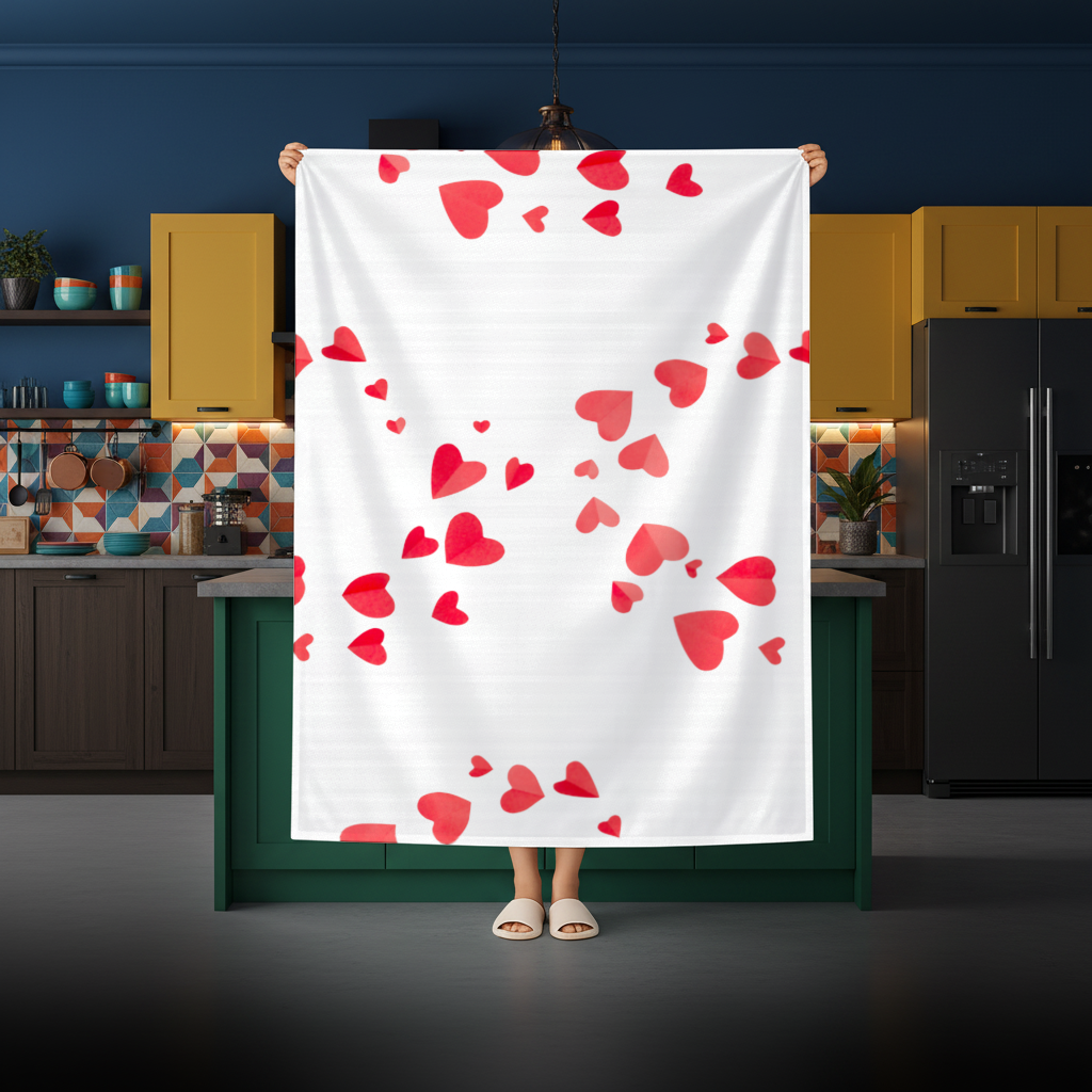Red Hearts Frame Design Rectangular Tablecloth