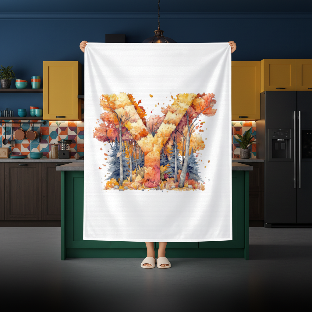 Autumn Forest Letter Y Rectangular Tablecloth
