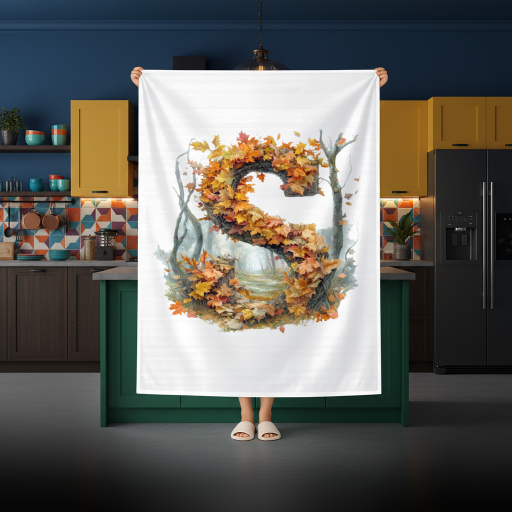 Autumn Maple Leaf Letter S Rectangular Tablecloth