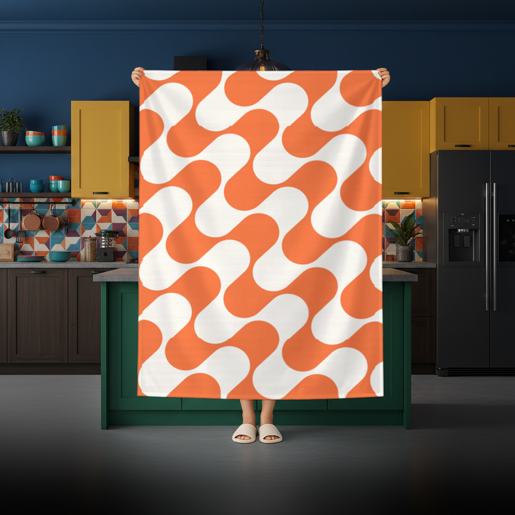 Retro 70s Orange Cream Groovy Curves 