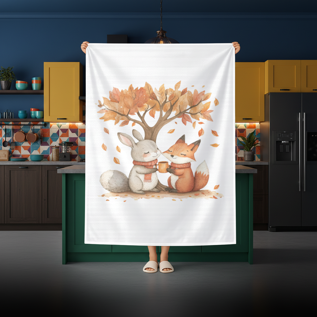 Cozy Autumn Fox and Rabbit 